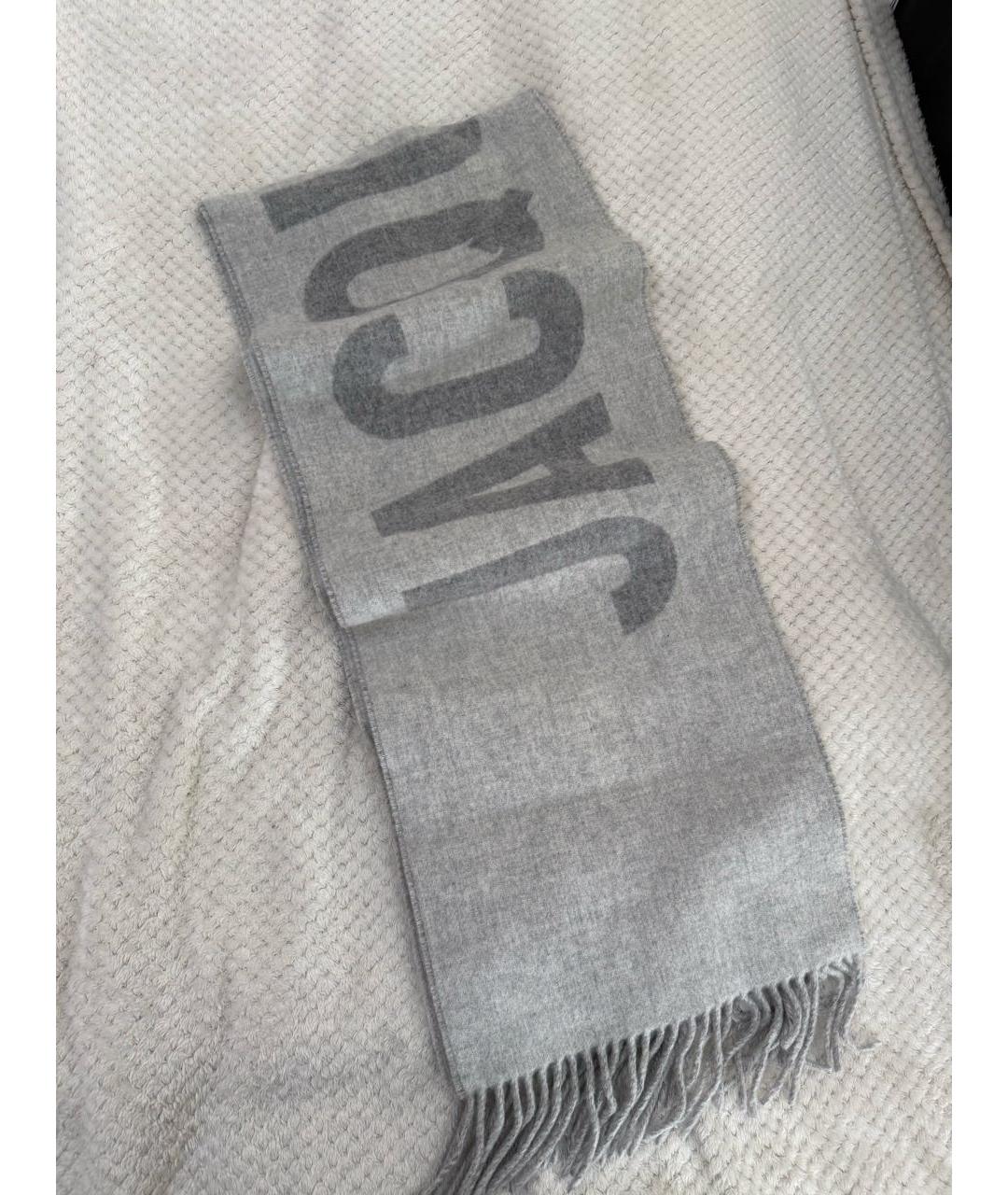 JACQUEMUS Серый шерстяной шарф, фото 6