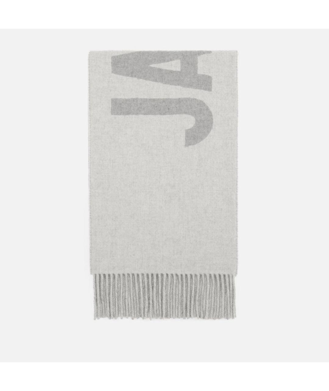 JACQUEMUS Серый шерстяной шарф, фото 9