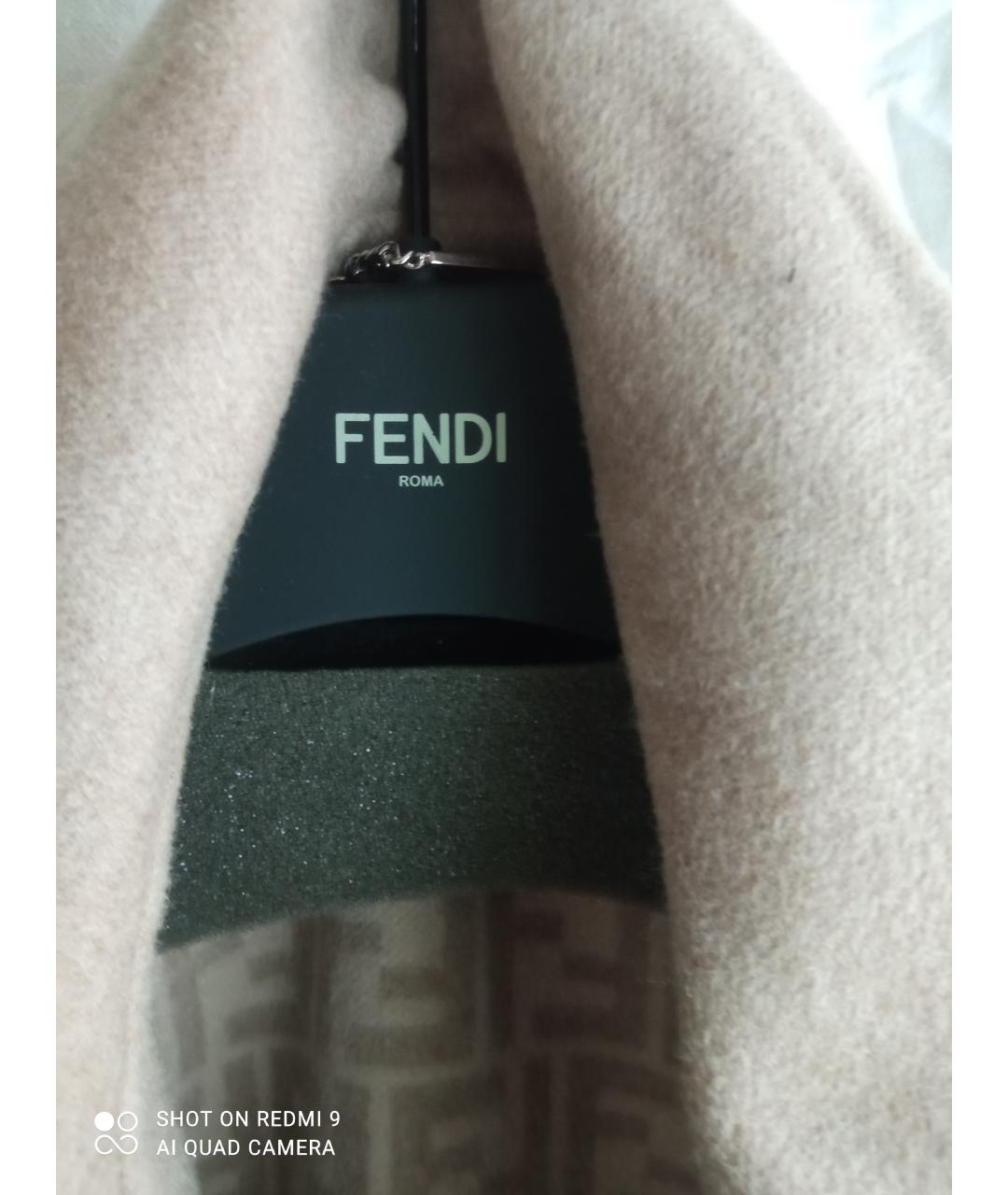 FENDI Бежевая шерстяная шуба, фото 5