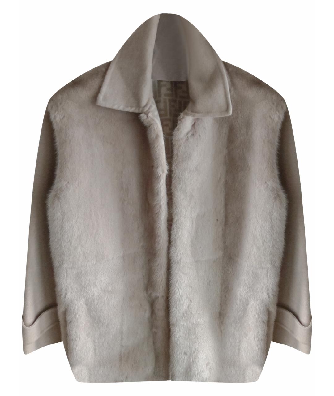 FENDI Бежевая шерстяная шуба, фото 1