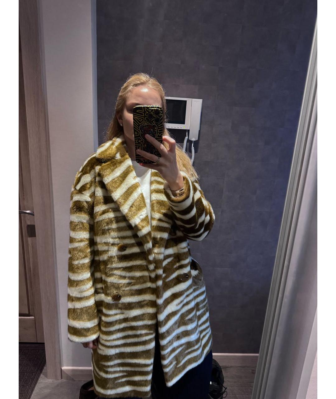 Tara Jarmon Горчичная шуба, фото 6