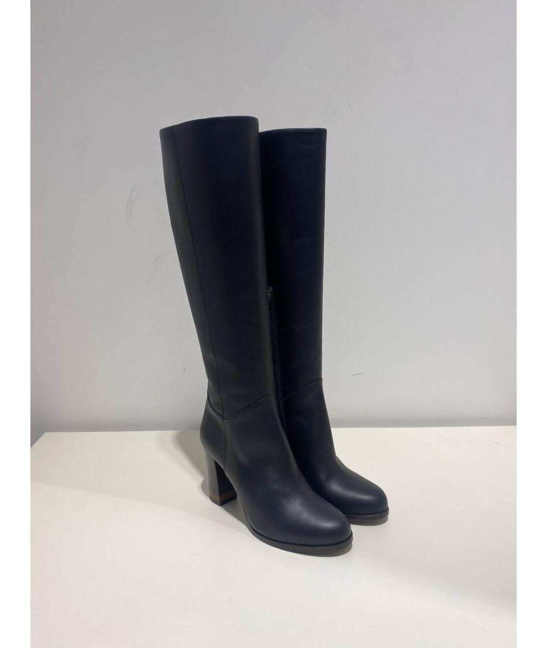 FENDI Черные кожаные сапоги, фото 4