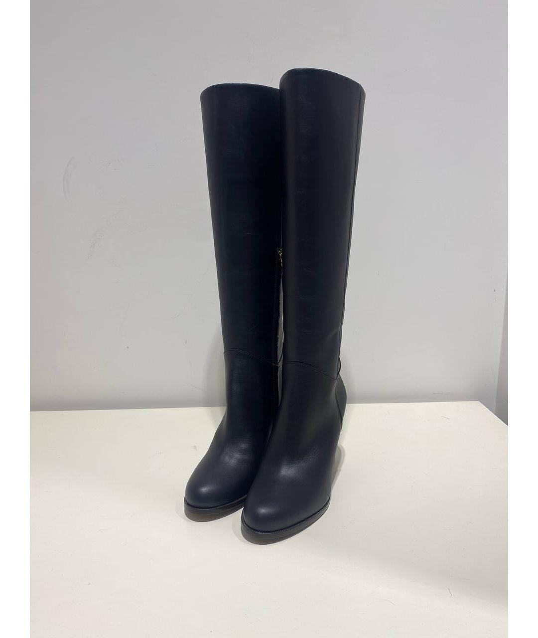 FENDI Черные кожаные сапоги, фото 2