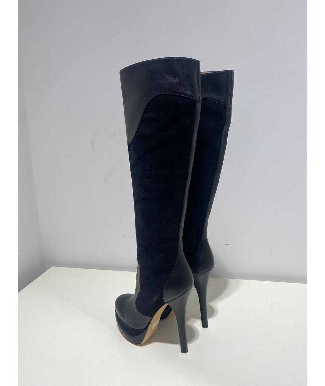 FENDI Черные кожаные сапоги, фото 3