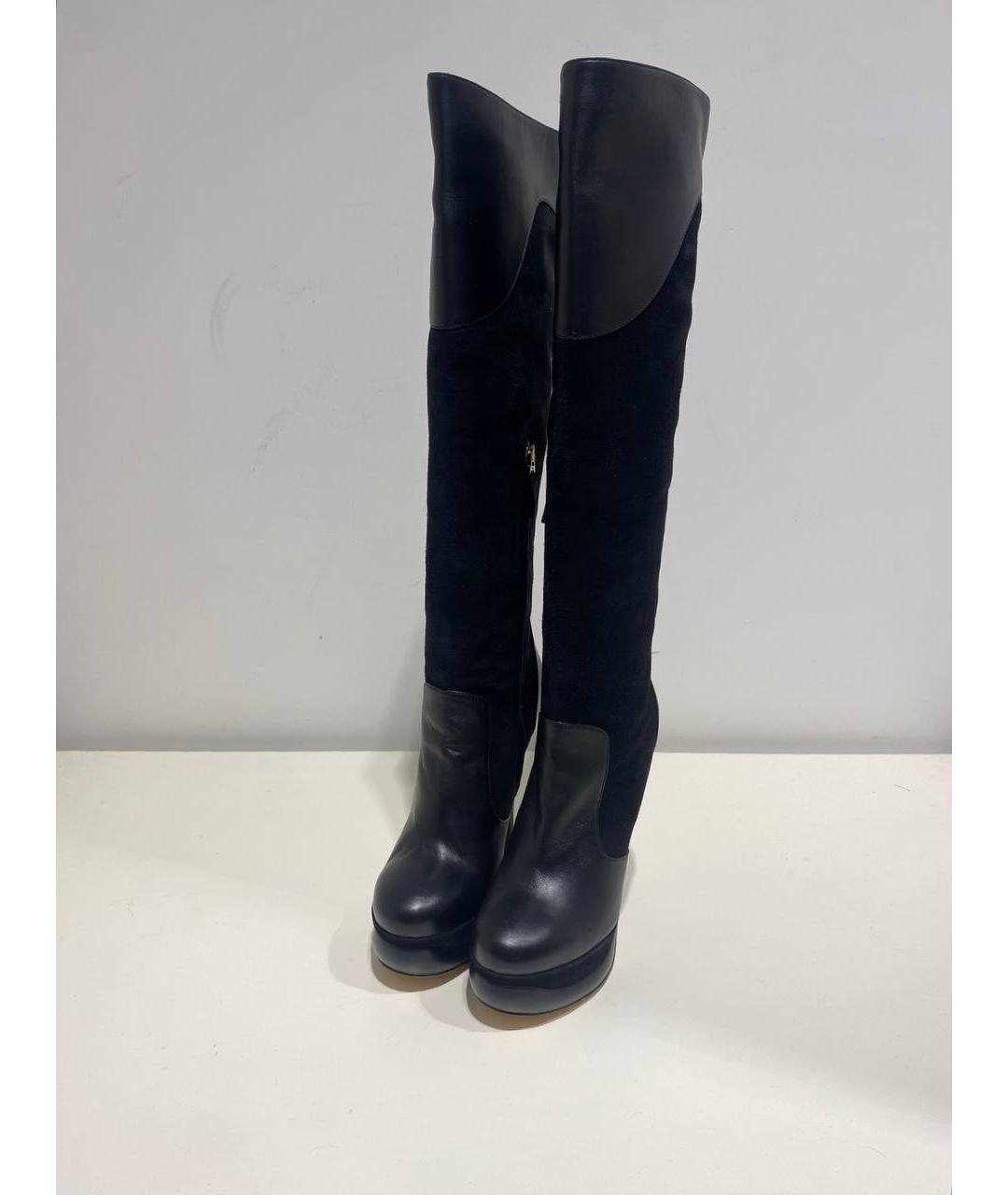 FENDI Черные кожаные сапоги, фото 2