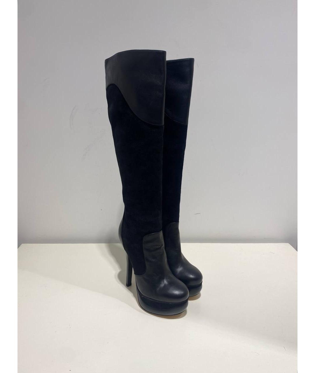 FENDI Черные кожаные сапоги, фото 4