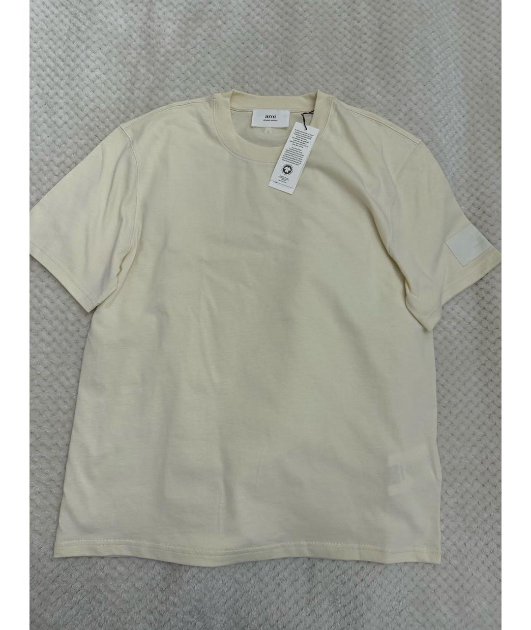 Ami Paris Бежевая хлопковая футболка, фото 2