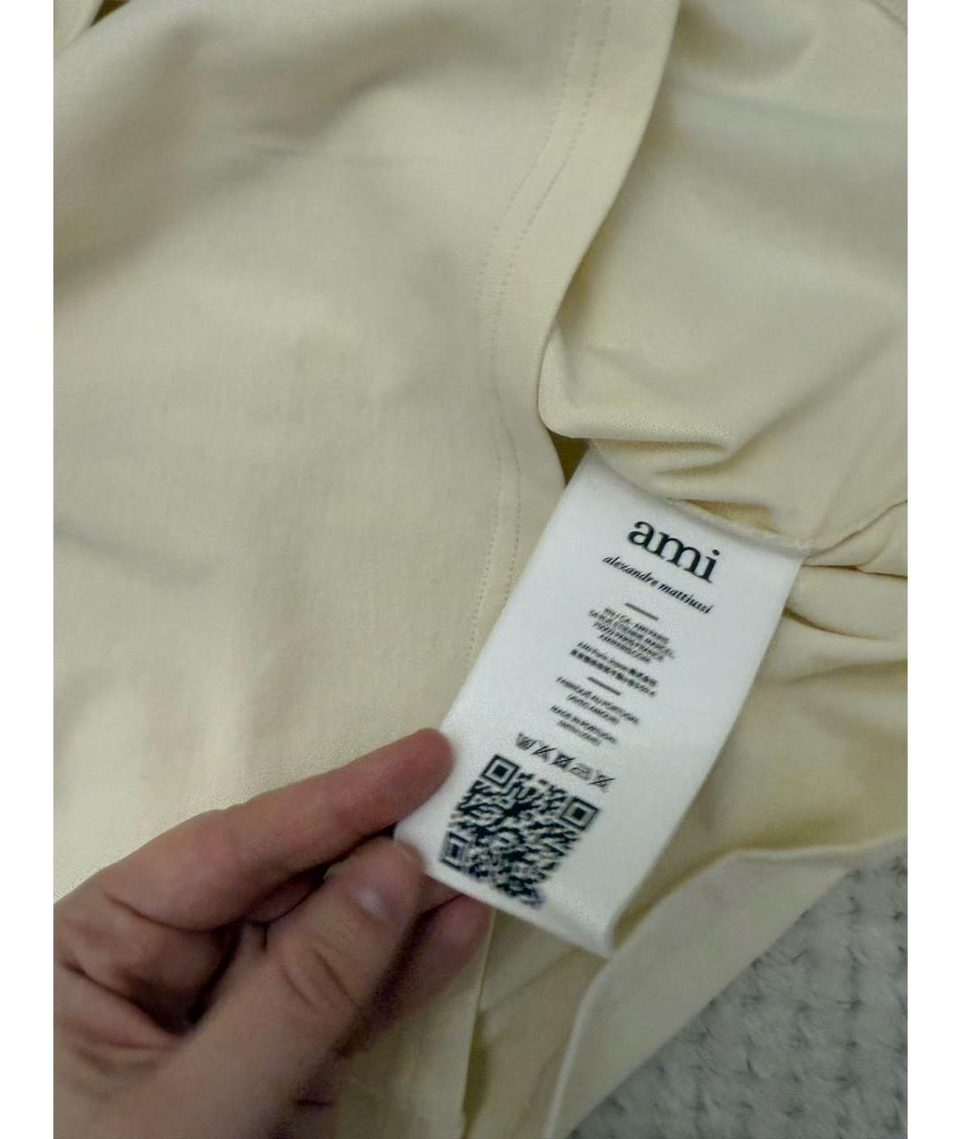 Ami Paris Бежевая хлопковая футболка, фото 5