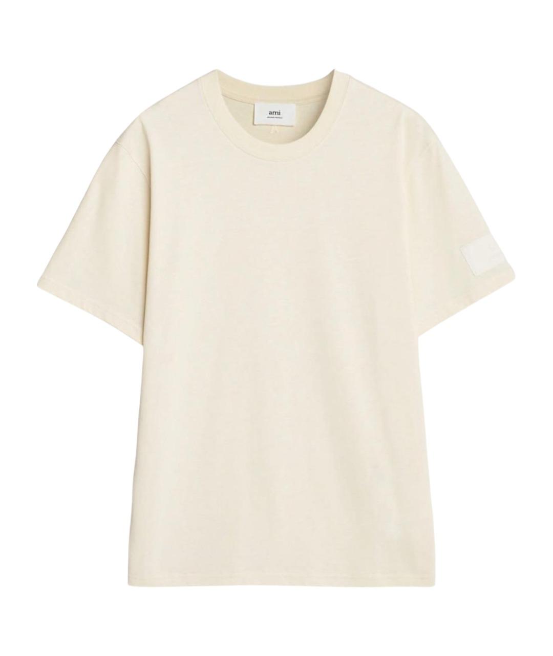 Ami Paris Бежевая хлопковая футболка, фото 1