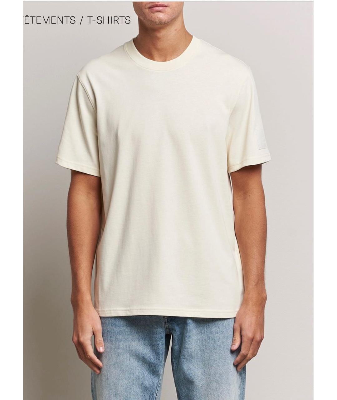 Ami Paris Бежевая хлопковая футболка, фото 8