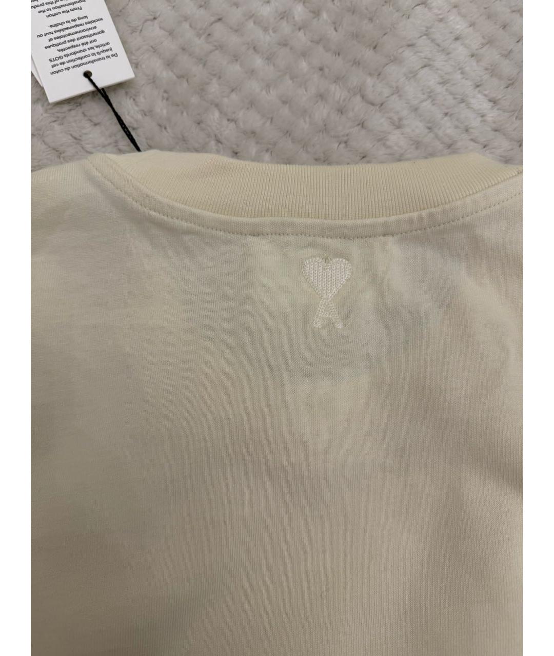 Ami Paris Бежевая хлопковая футболка, фото 7