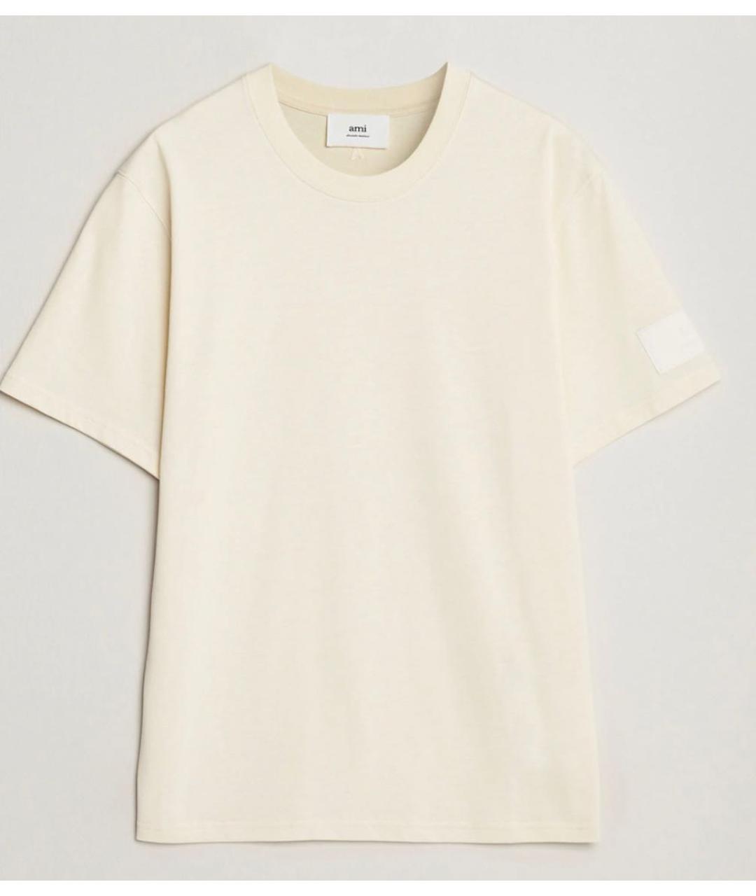Ami Paris Бежевая хлопковая футболка, фото 9