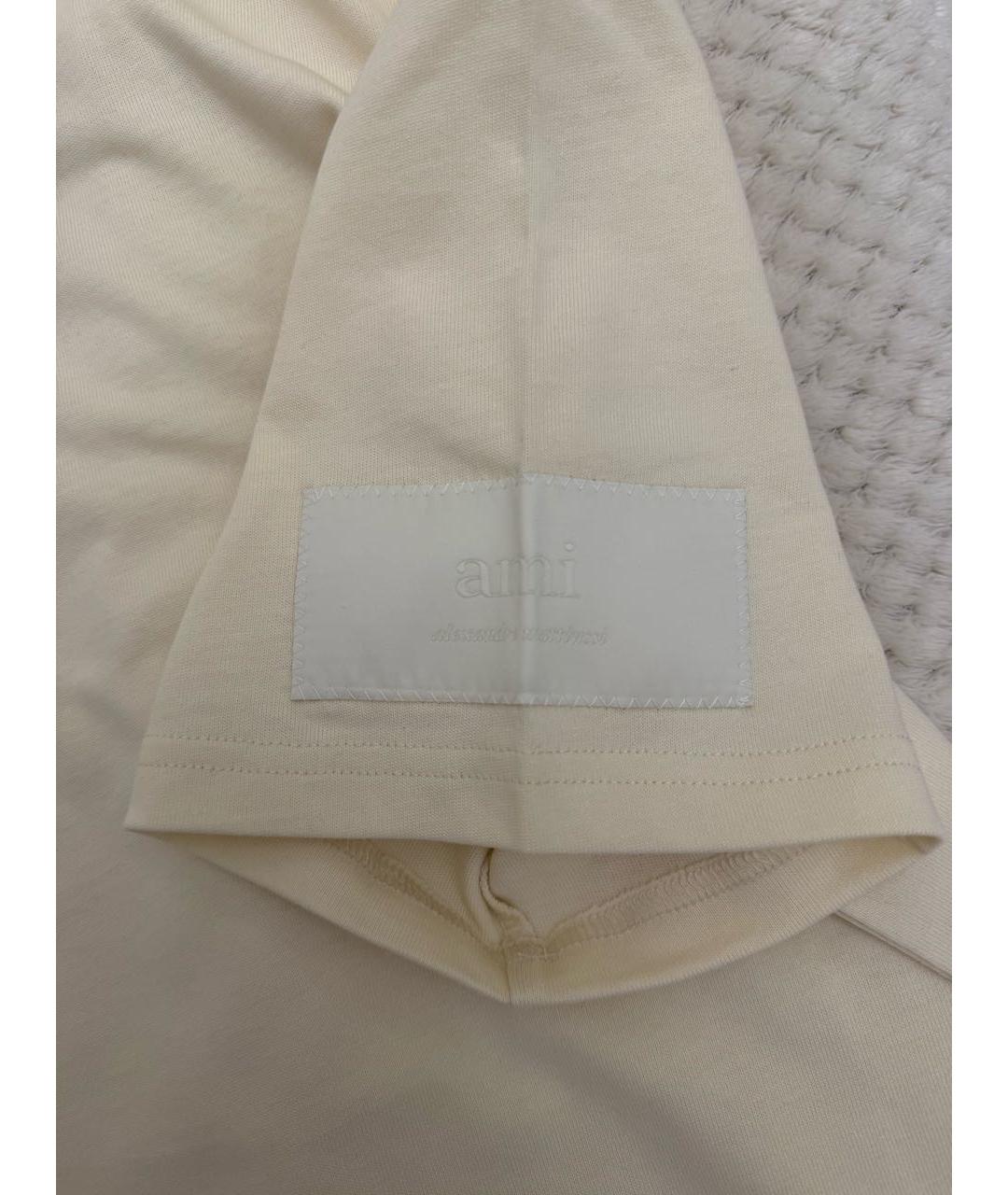 Ami Paris Бежевая хлопковая футболка, фото 4