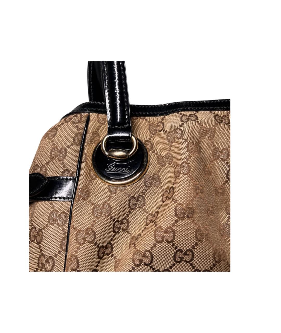 GUCCI Коричневая хлопковая сумка тоут, фото 5