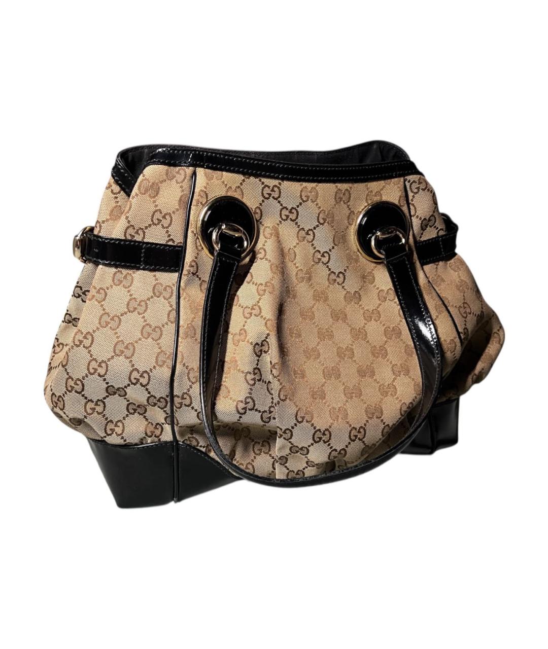 GUCCI Коричневая хлопковая сумка тоут, фото 2