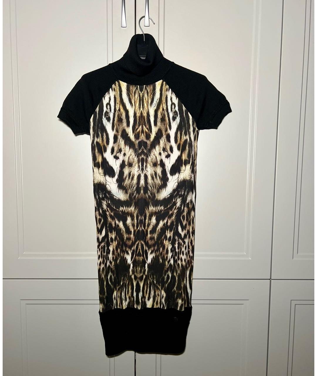 ROBERTO CAVALLI Черное вискозное повседневное платье, фото 6