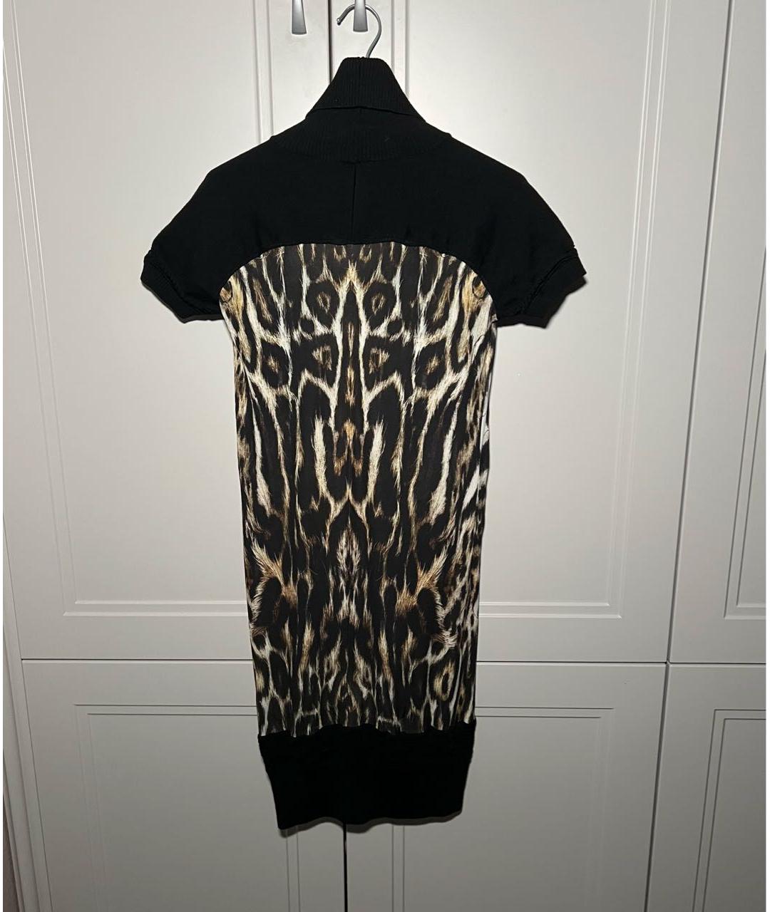 ROBERTO CAVALLI Черное вискозное повседневное платье, фото 3