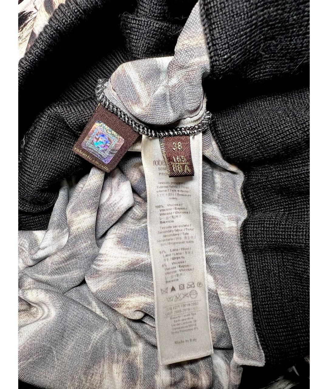 ROBERTO CAVALLI Черное вискозное повседневное платье, фото 5