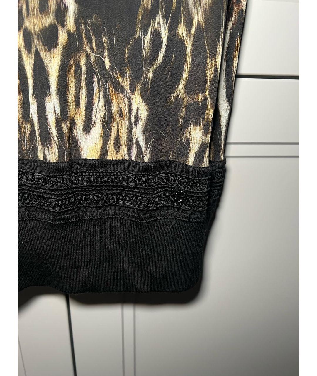 ROBERTO CAVALLI Черное вискозное повседневное платье, фото 4