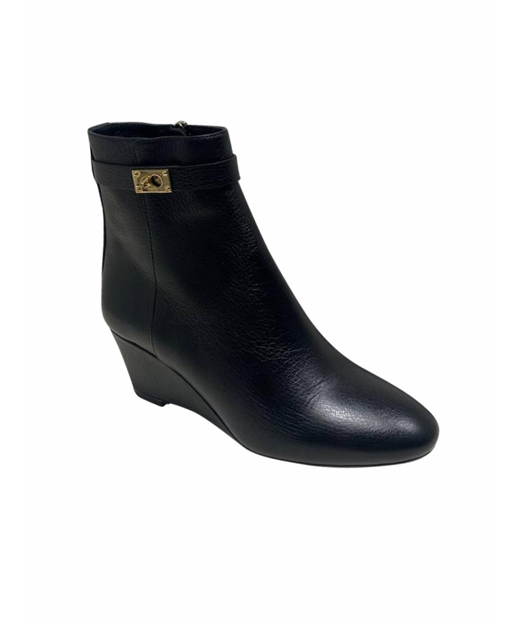 FENDI Черные кожаные ботильоны, фото 1