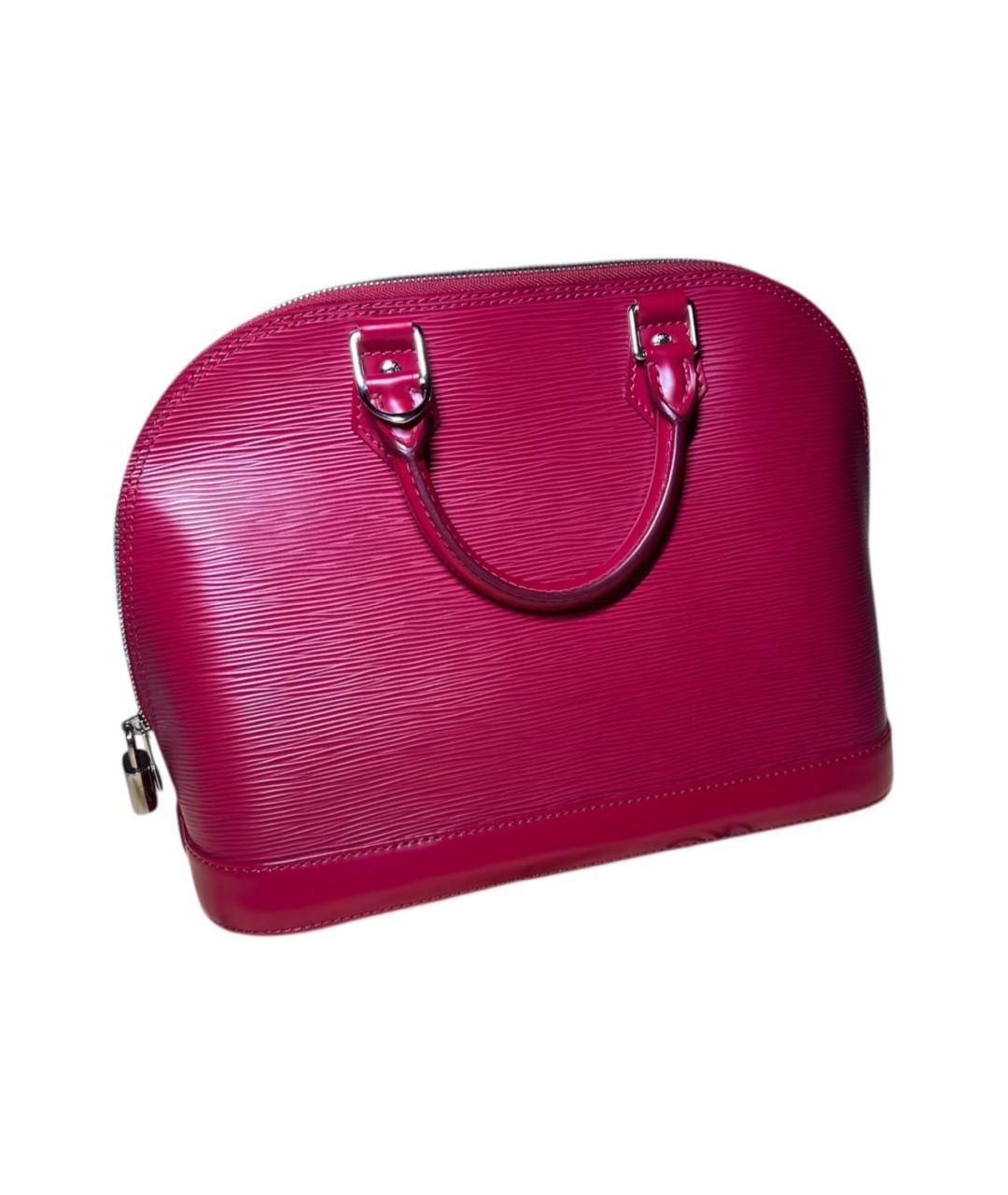 LOUIS VUITTON Бордовая кожаная сумка с короткими ручками, фото 5