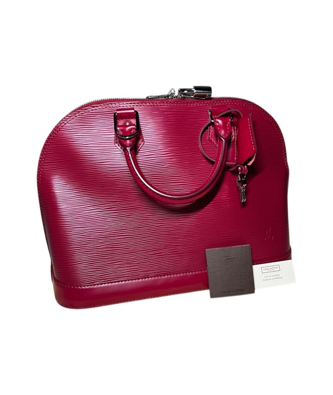 LOUIS VUITTON Бордовая кожаная сумка с короткими ручками, фото 6