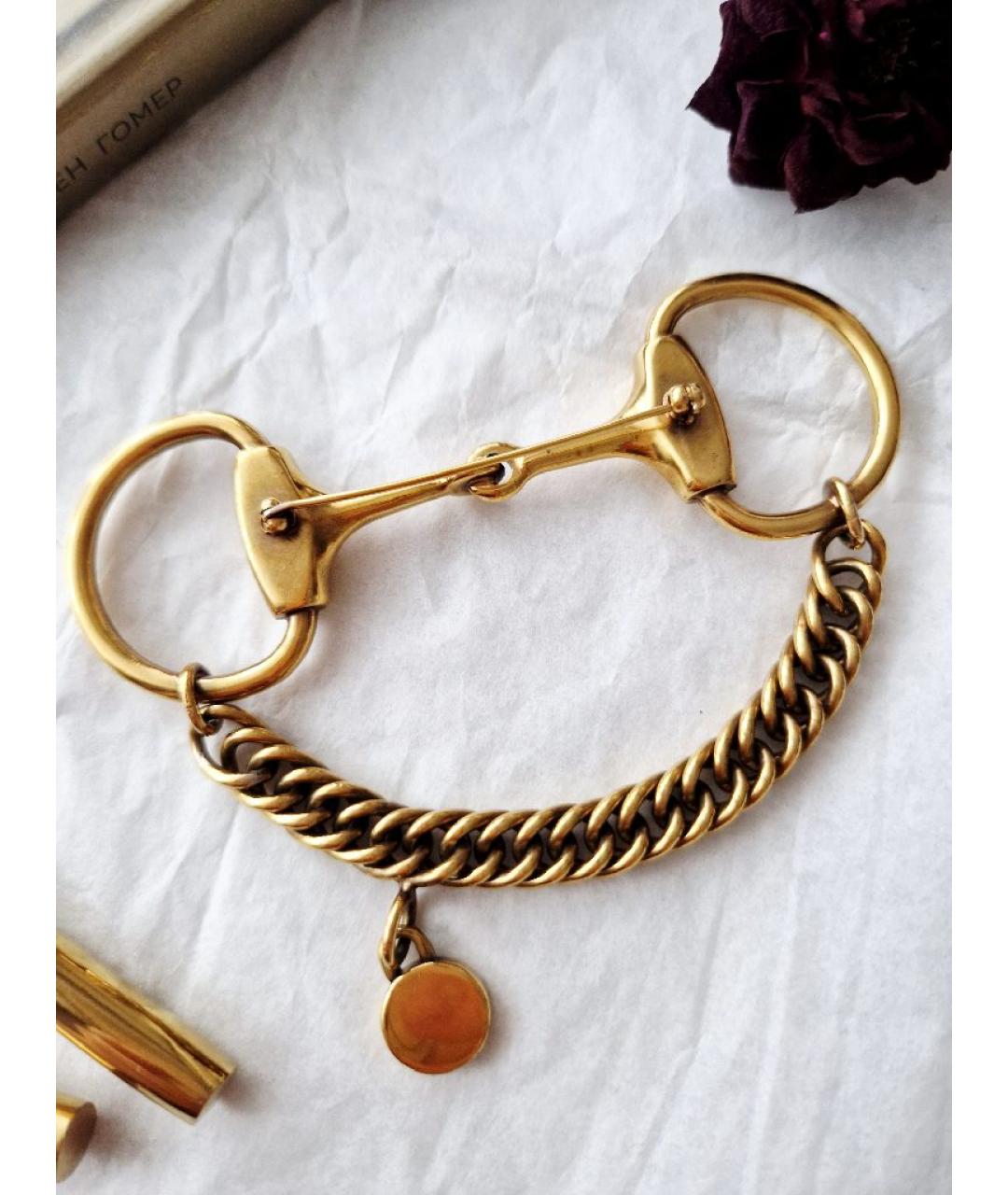 GUCCI Золотая металлическая булавка / брошь, фото 3