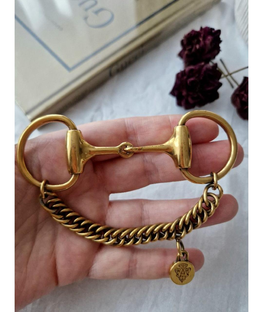 GUCCI Золотая металлическая булавка / брошь, фото 5