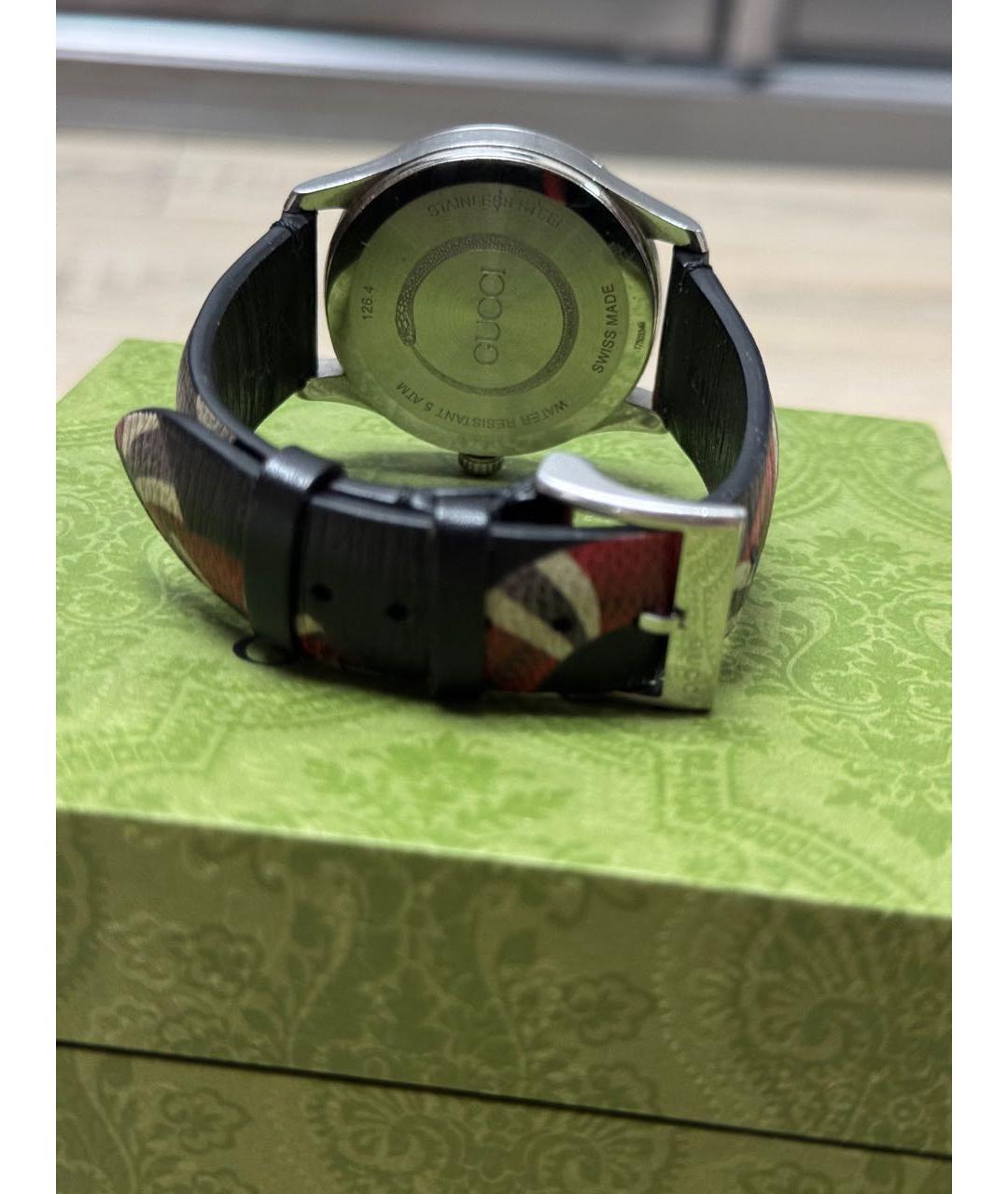 GUCCI Черные металлические часы, фото 3