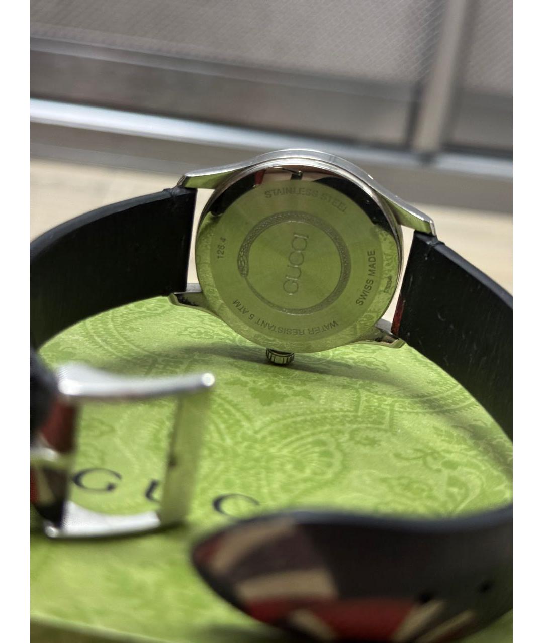 GUCCI Черные металлические часы, фото 2