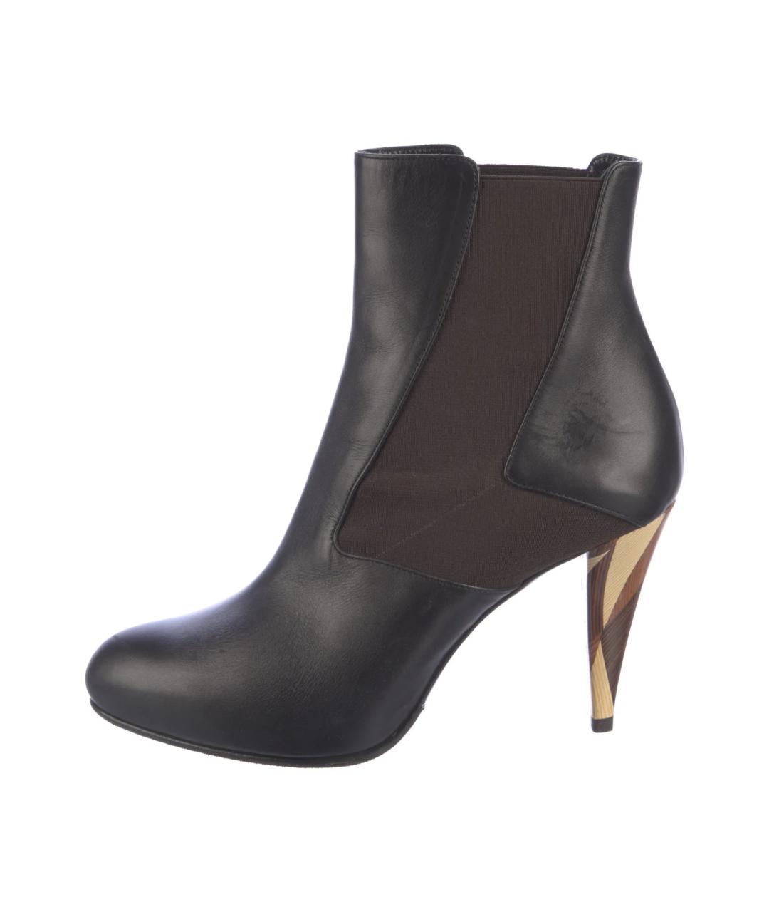 FENDI Черные кожаные сапоги, фото 5