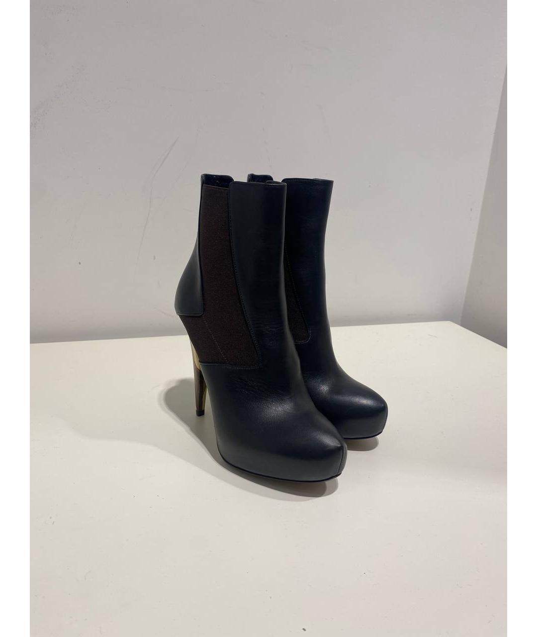 FENDI Черные кожаные сапоги, фото 3