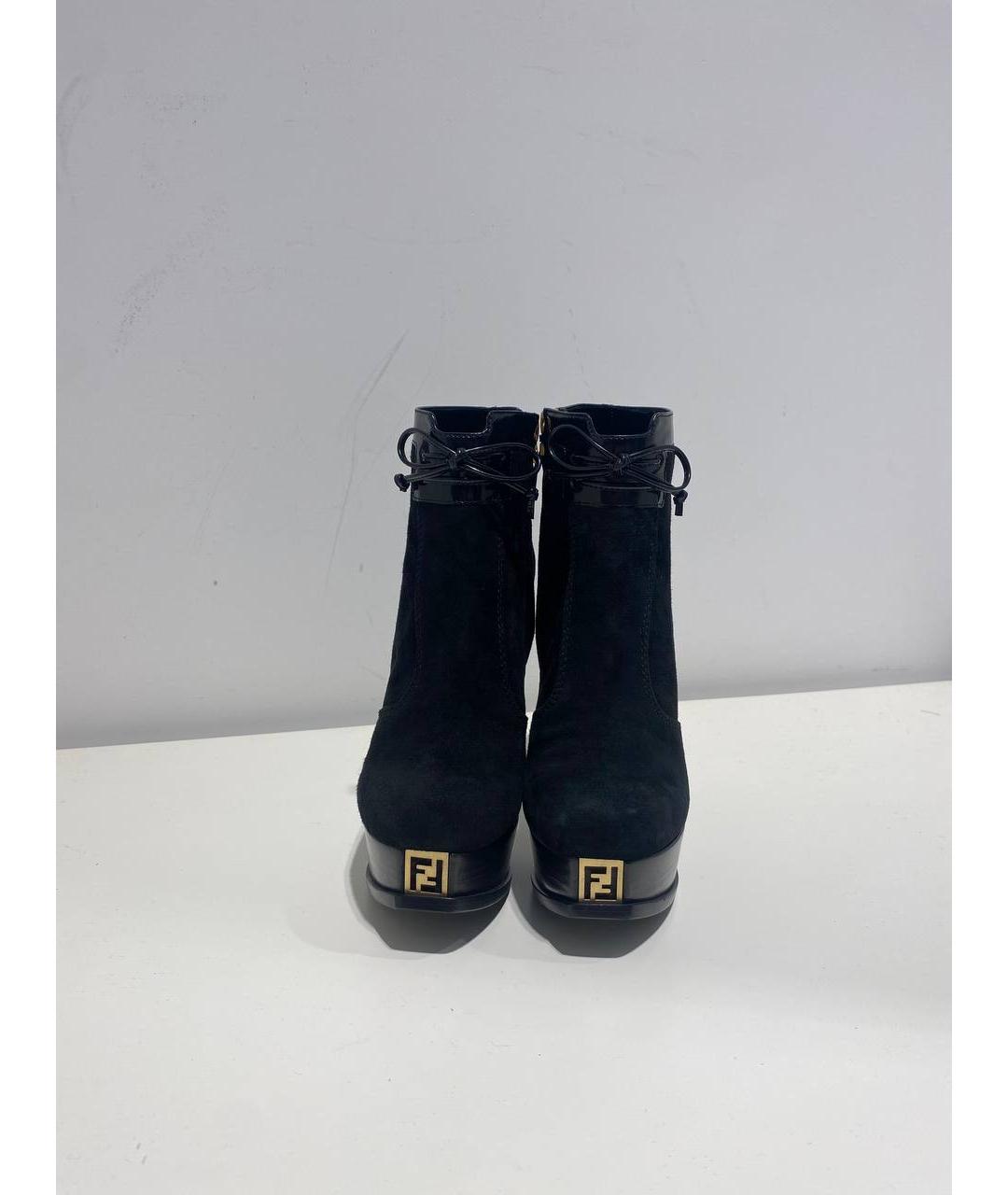 FENDI Черные кожаные сапоги, фото 3