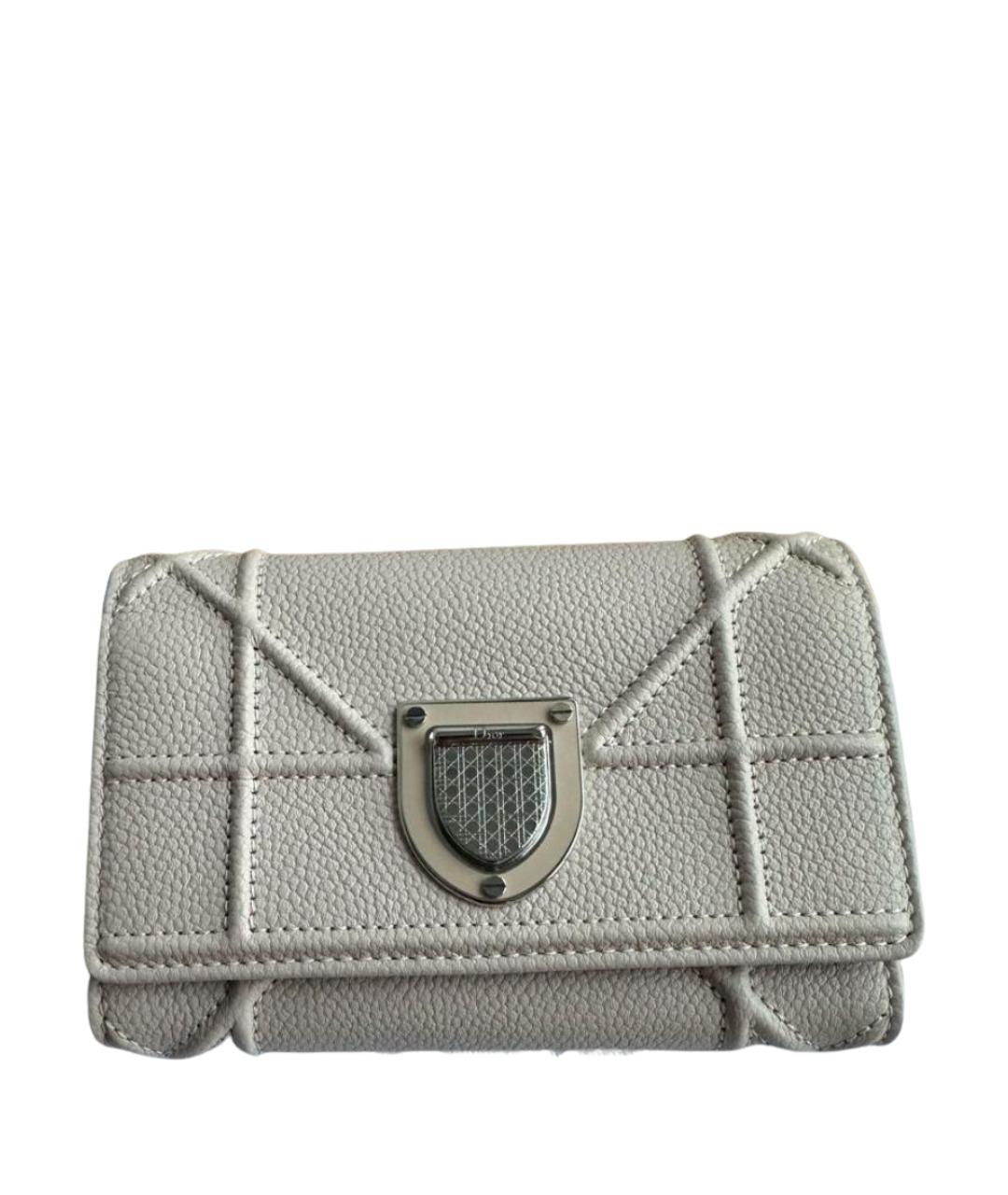 CHRISTIAN DIOR Бежевый кожаный кошелек, фото 1