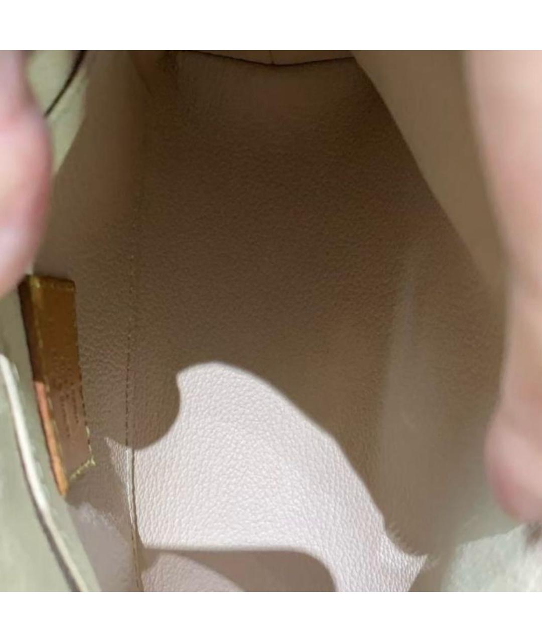 LOUIS VUITTON Коричневая кожаная косметичка, фото 7