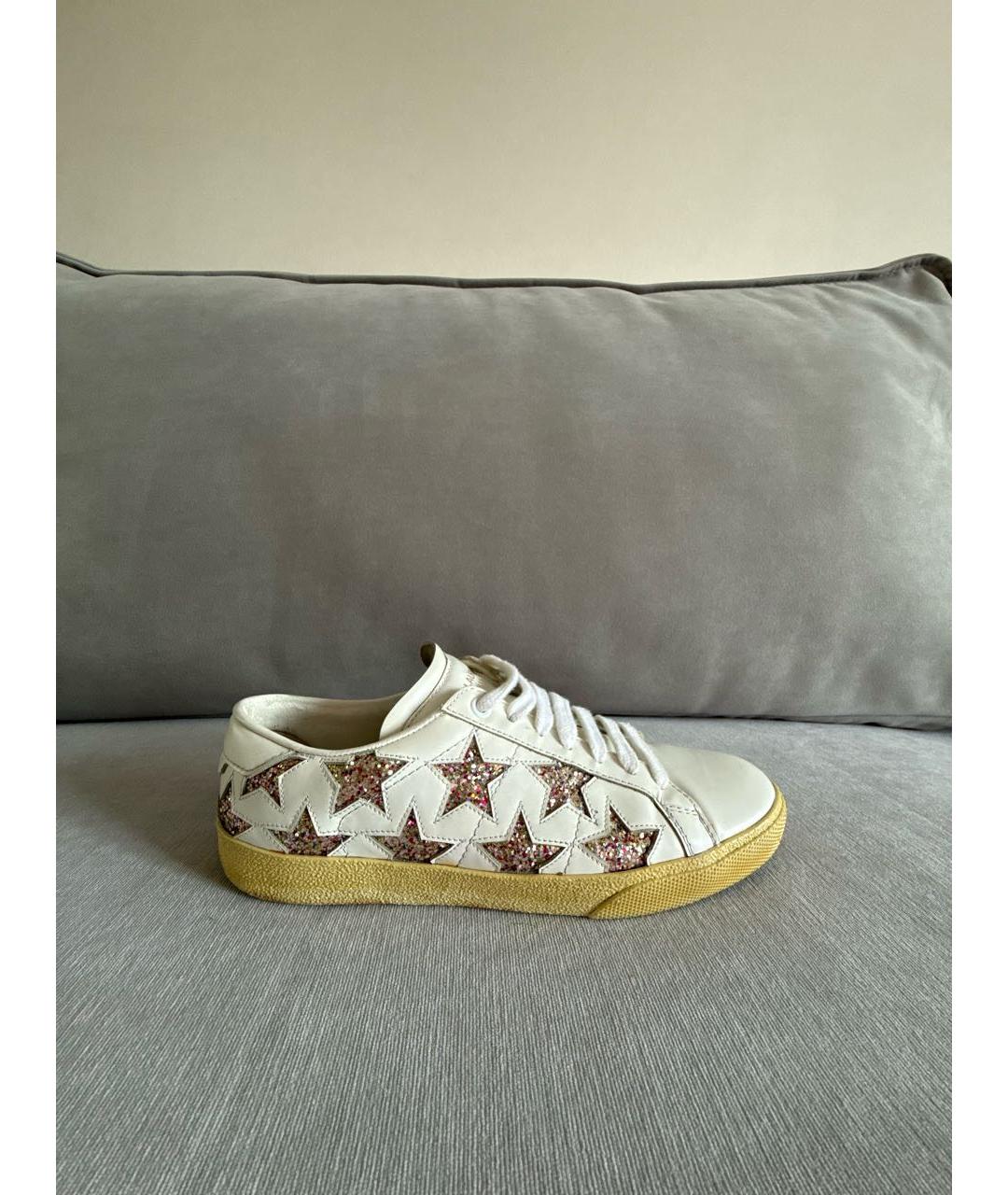 SAINT LAURENT Белые кожаные кеды, фото 6