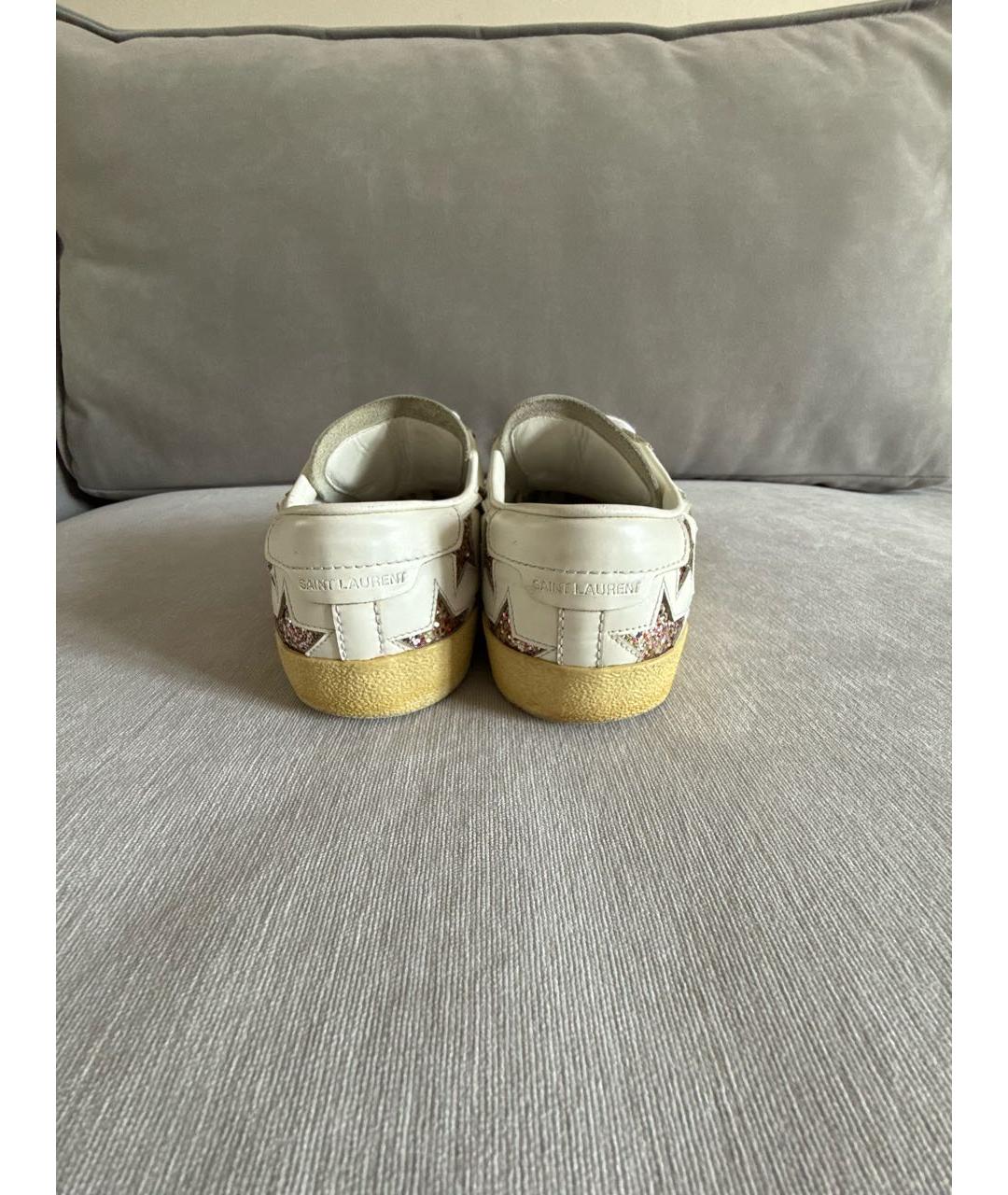 SAINT LAURENT Белые кожаные кеды, фото 4
