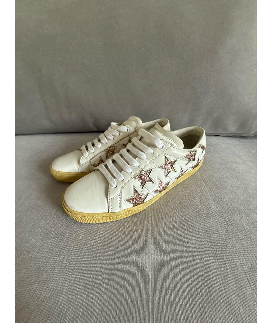 SAINT LAURENT Белые кожаные кеды, фото 5