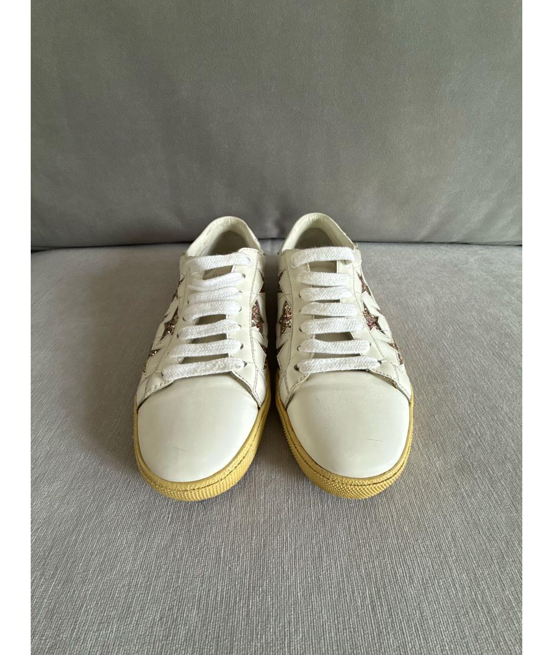 SAINT LAURENT Белые кожаные кеды, фото 2