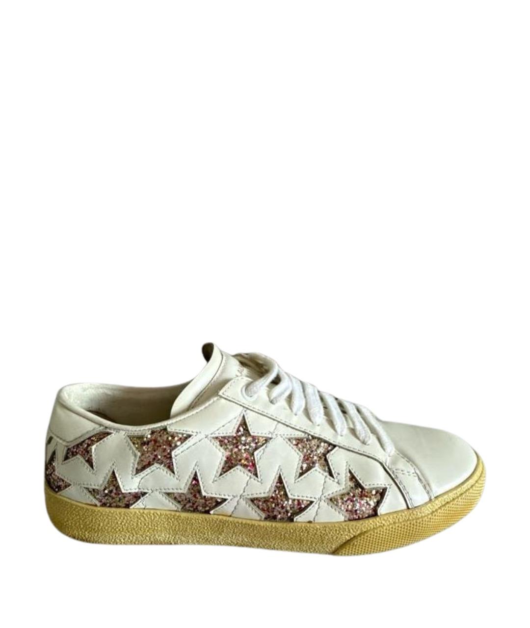 SAINT LAURENT Белые кожаные кеды, фото 1