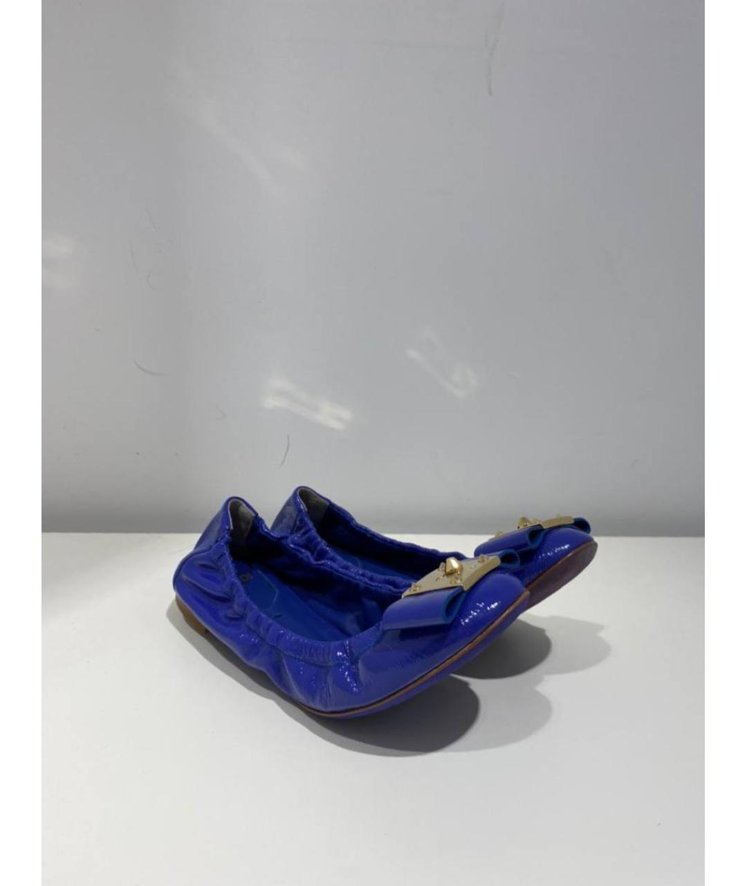 FENDI Синие кожаные балетки, фото 2