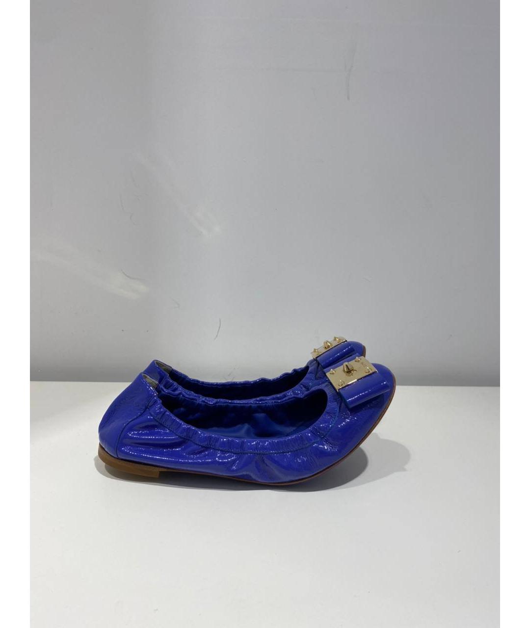 FENDI Синие кожаные балетки, фото 3