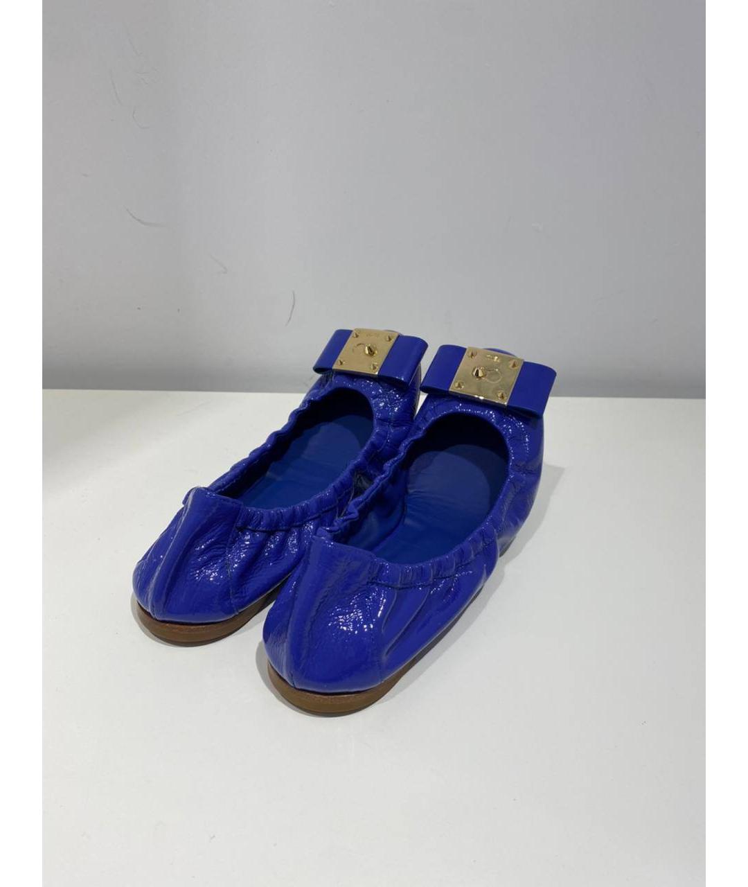 FENDI Синие кожаные балетки, фото 4