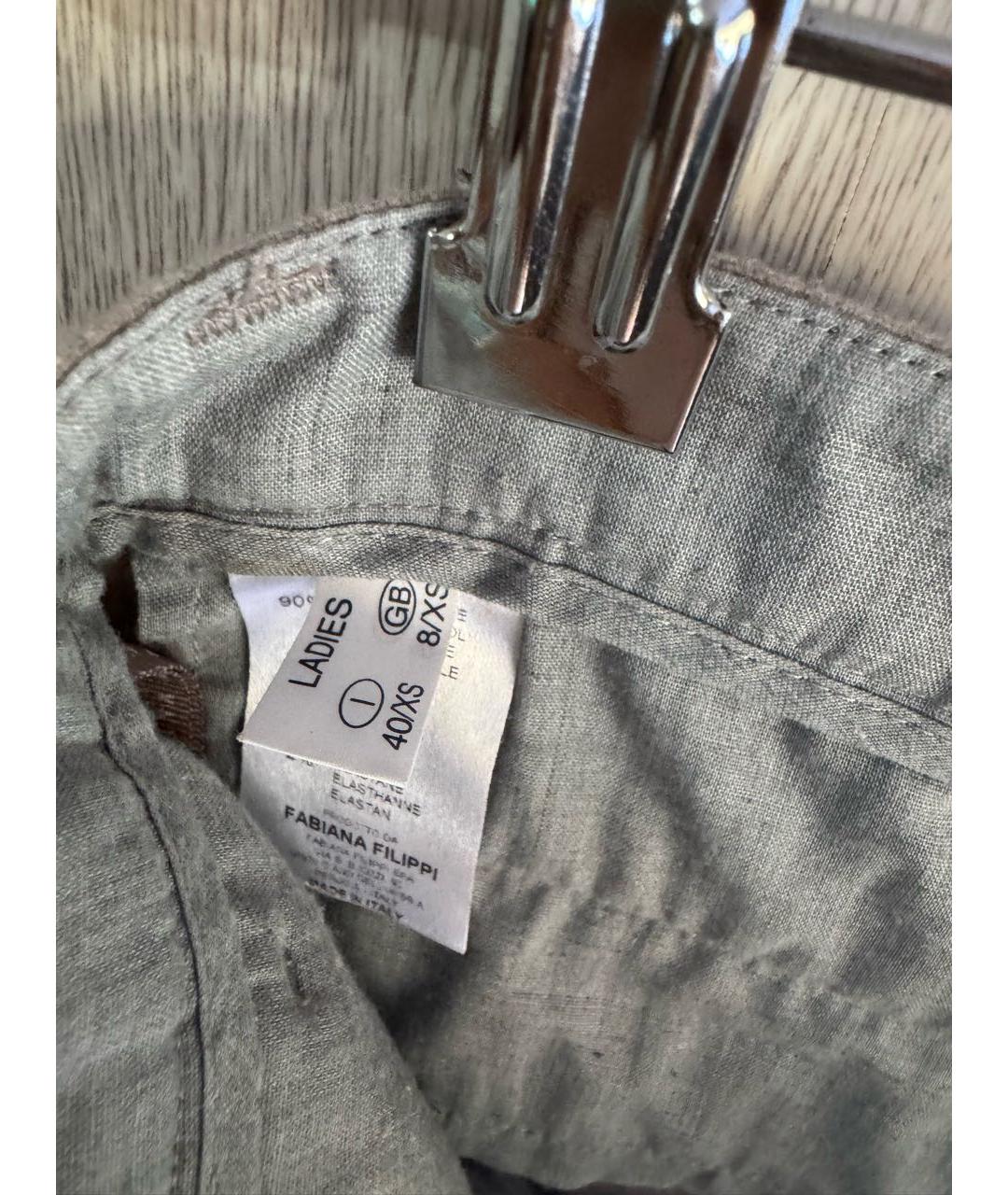 FABIANA FILIPPI Серые шерстяные брюки узкие, фото 7
