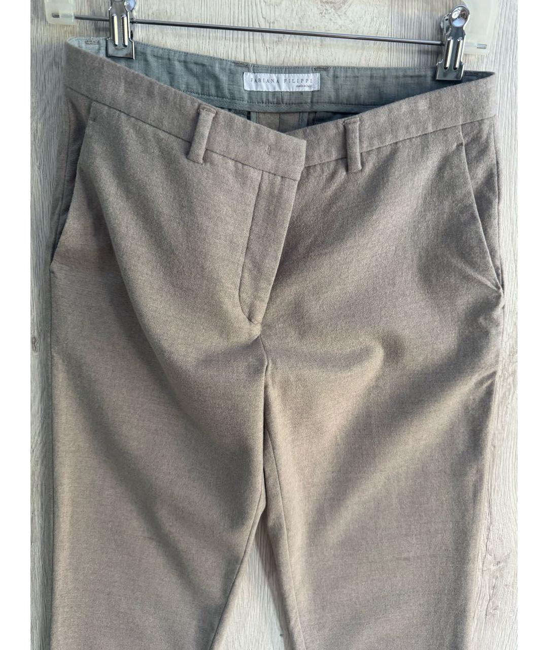 FABIANA FILIPPI Серые шерстяные брюки узкие, фото 5
