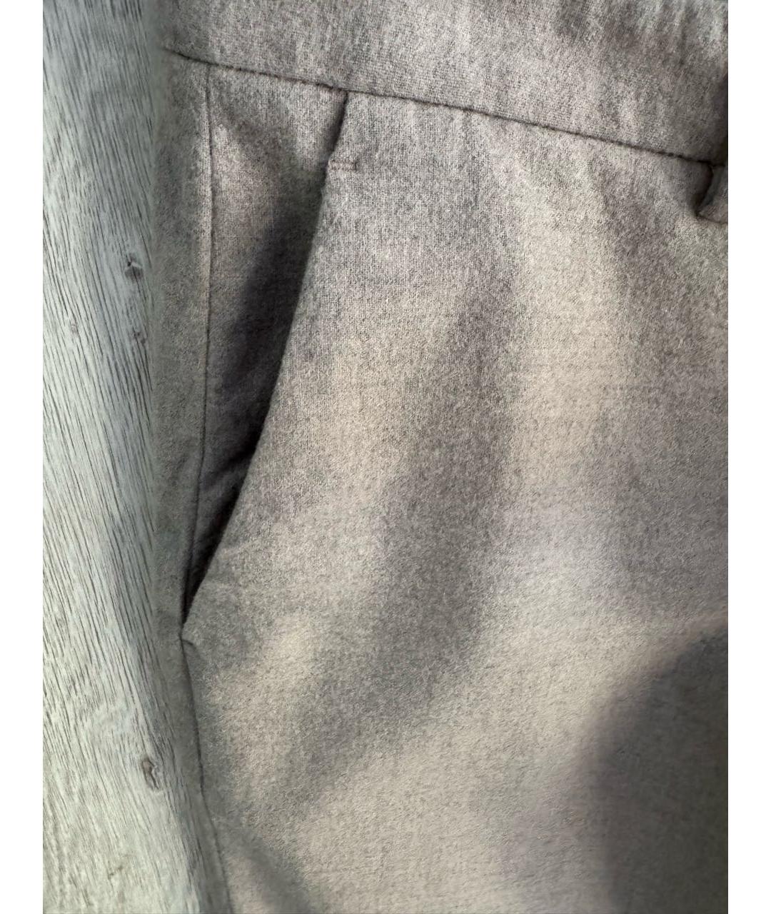 FABIANA FILIPPI Серые шерстяные брюки узкие, фото 6