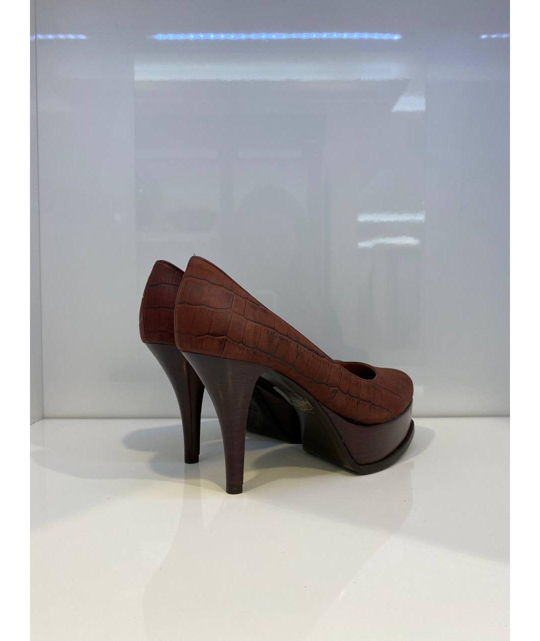 FENDI Коричневые кожаные туфли, фото 3