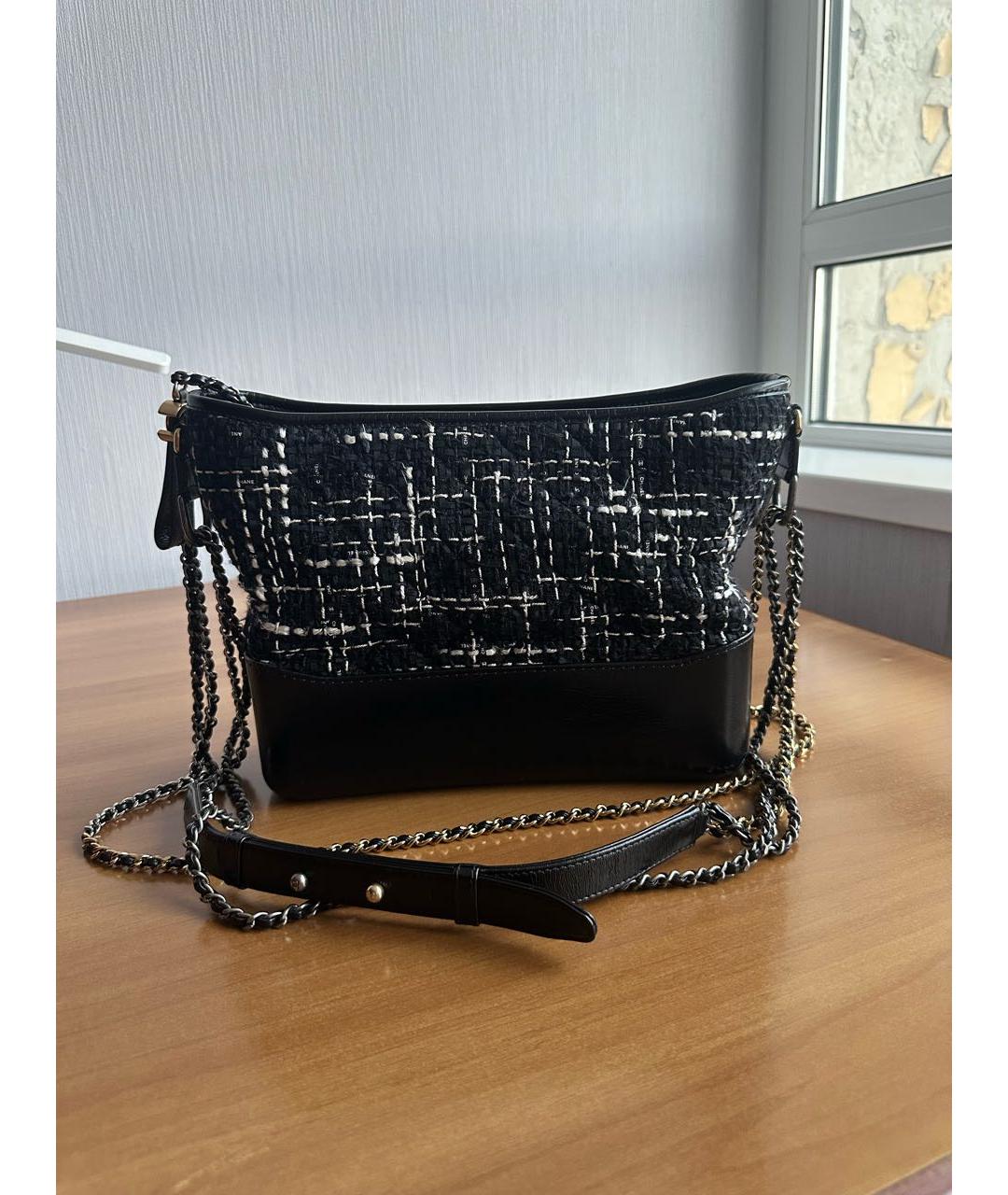CHANEL Черная кожаная сумка через плечо, фото 6