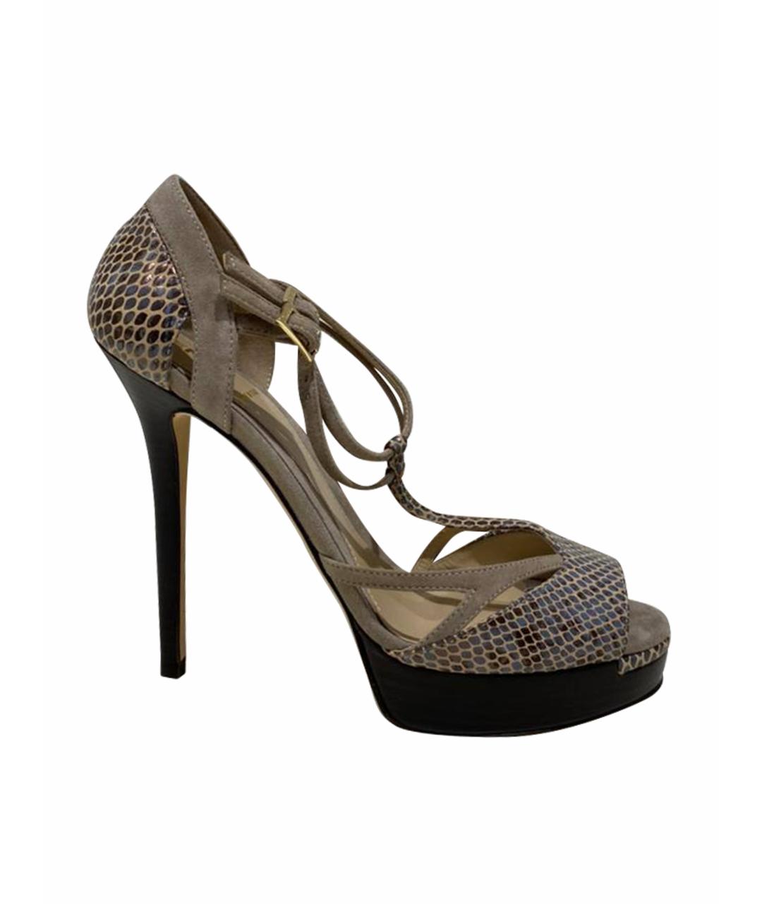 FENDI Бежевые кожаные туфли, фото 1