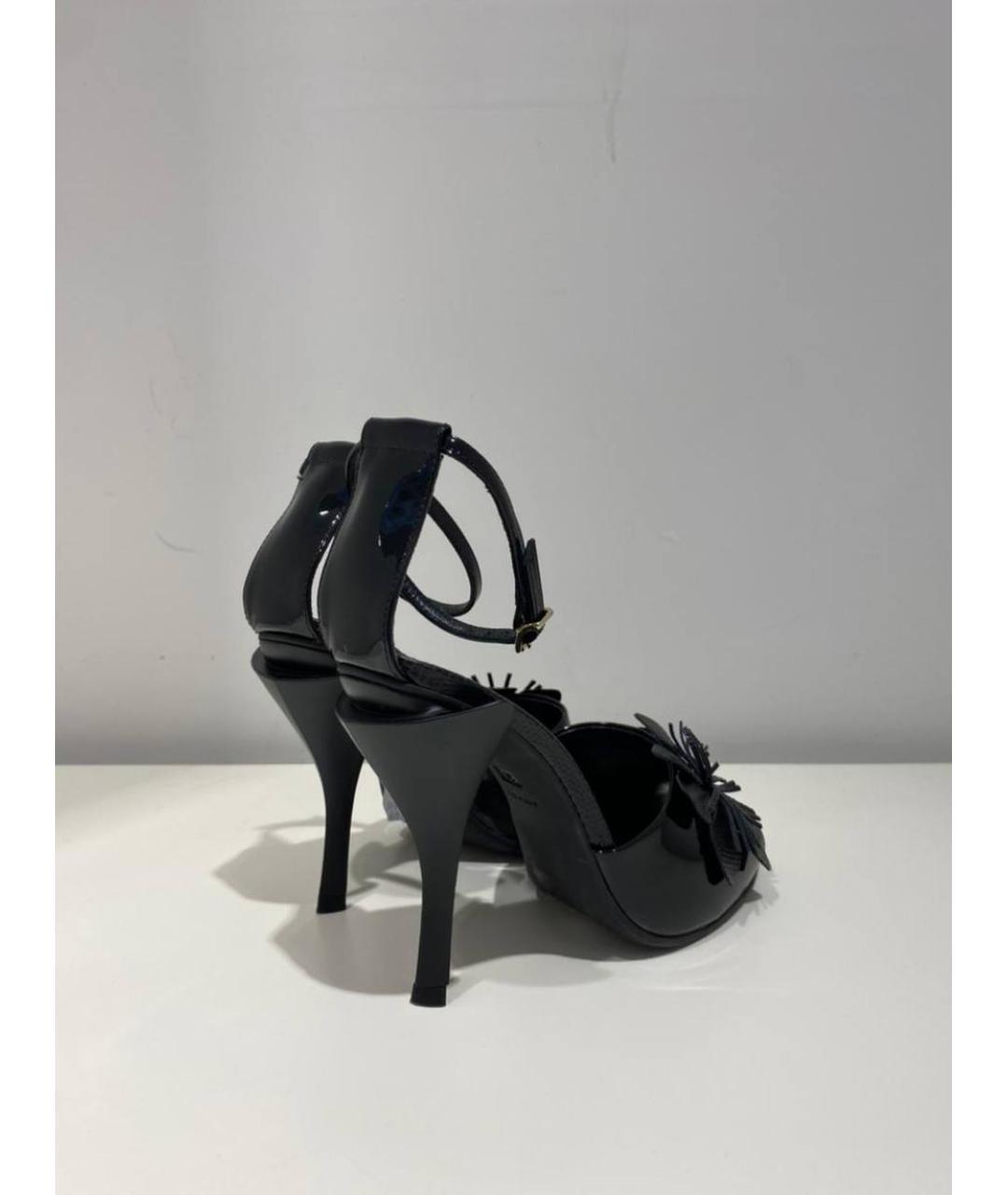 FENDI Черные кожаные босоножки, фото 3